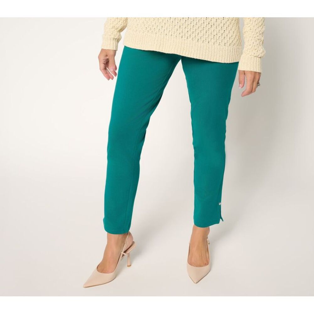 Adidas Women's Pants Sz M 86 Straight Leg Ankle Green A704072 - Picture 1 of 4